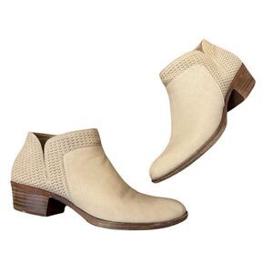 Lucky Brand Brintly Leather Ankle Boots Booties Tan Size 8.5